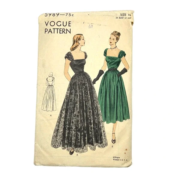 Vogue | Office | Vogue Vintage 94s Pattern 5989 Womens Evening Dress Size 16 | Poshmark Vogue | Office | Vogue Vintage 94s Pattern 5989 Womens Evening Dress Size 16 | Poshmark